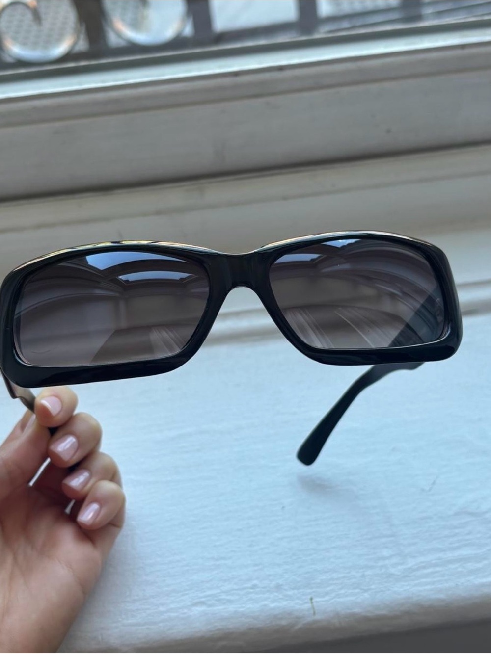 Classic Black Rectangular Sunglasses wrap around - Women Accessories